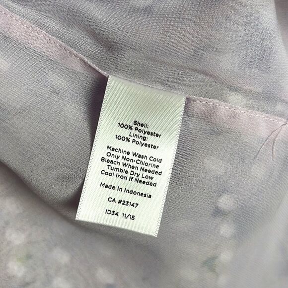 Talbots Chiffon Floral Top Blouse 3/4 sleeves Crew Neck Relaxed Fit Sz S - Picture 10 of 10